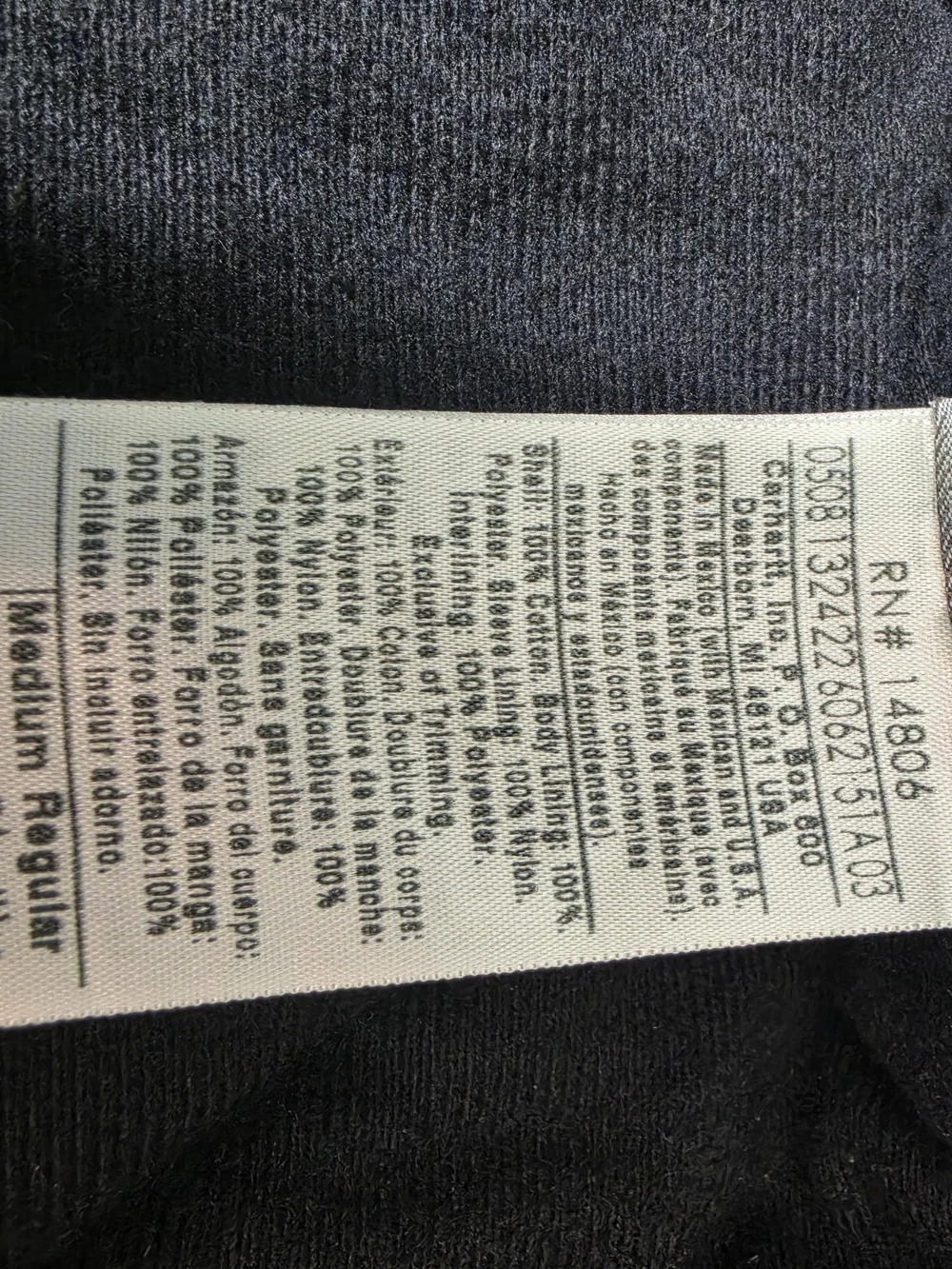 Carhartt J130 brown hooded work wear jacket Medium